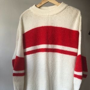 H&M Oversized Red Striped Sweater Dress
